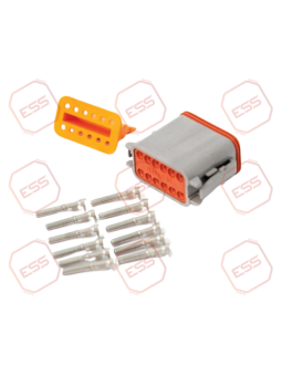 12-Pin Receptacle Connector Kit (Grey) - DT